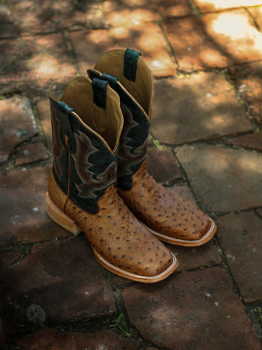 Corral Tan-Olive Ostrich Men's Boots
