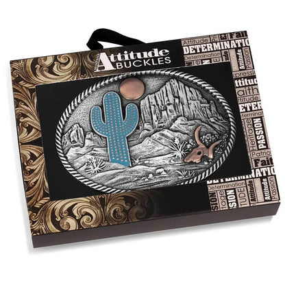 Desert Moon Cactus Attitude Buckle