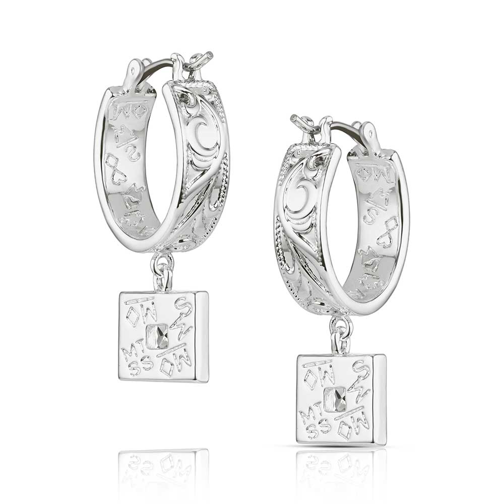 Desert Whirl Engraved Hoop Earrings