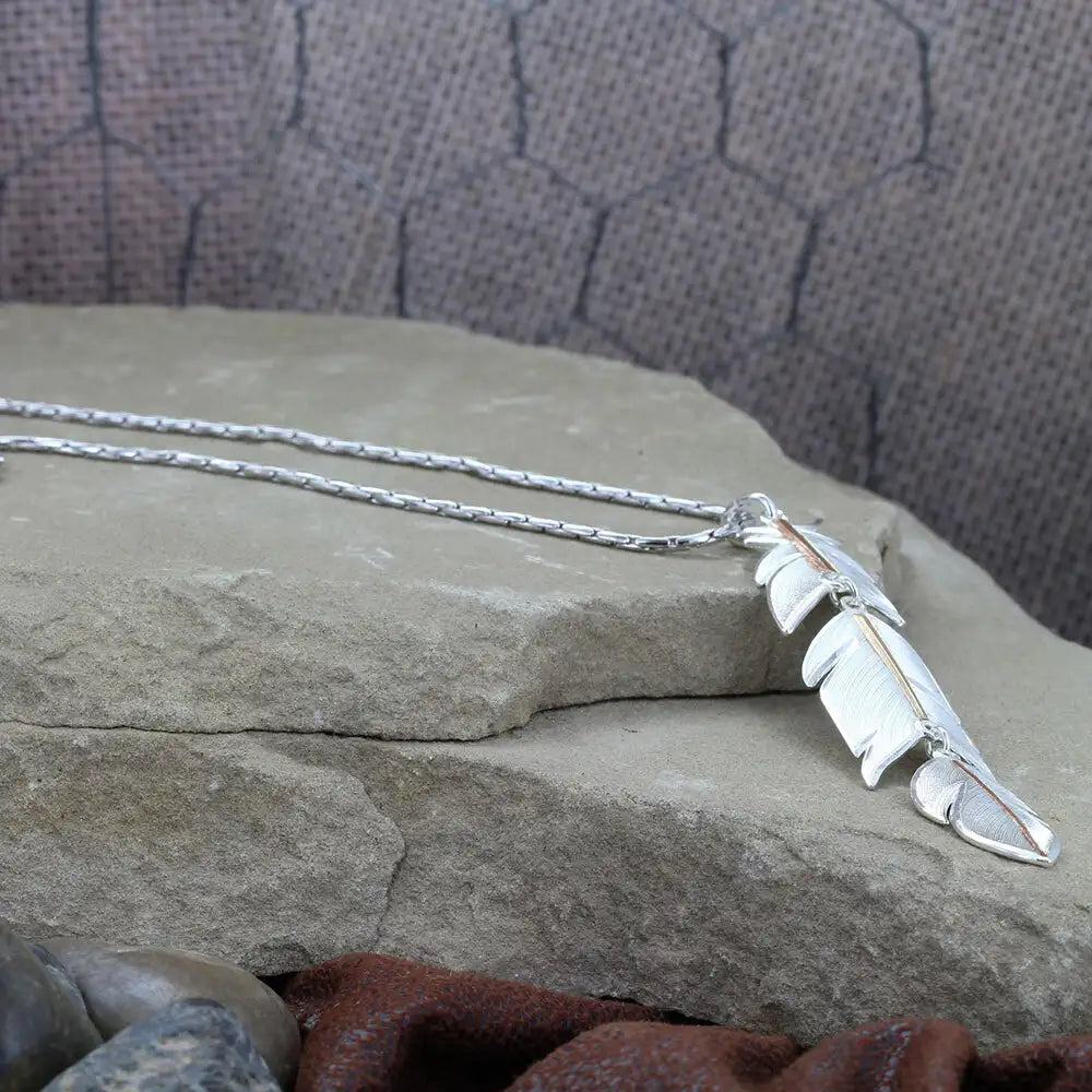 Rose Gold Plume Feather Necklace