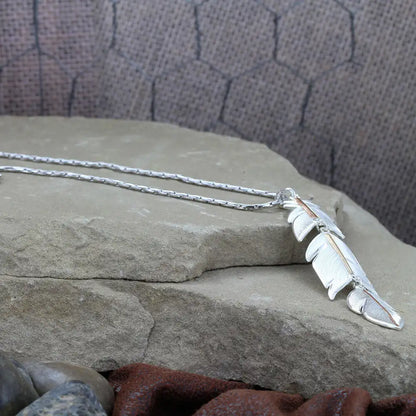 Rose Gold Plume Feather Necklace