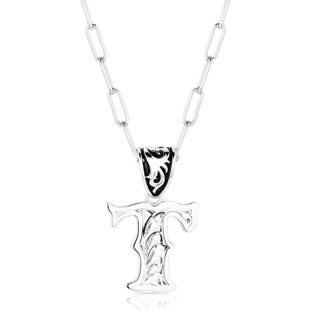 Western Initial Necklace - style T