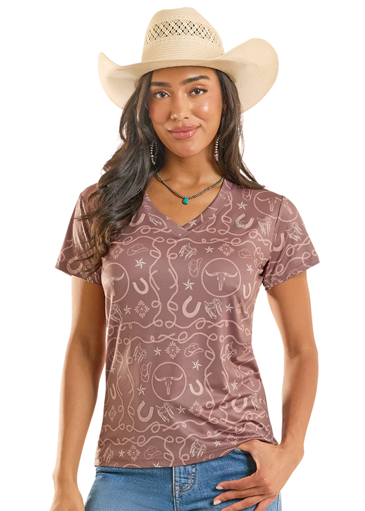 Panhandle Slim Rope Print Preformance Tee
